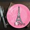 8 Ct. Perfectly Paris Eiffel Tower Dessert Plates 7" Pink Paper Plates for Paris-Themed Party